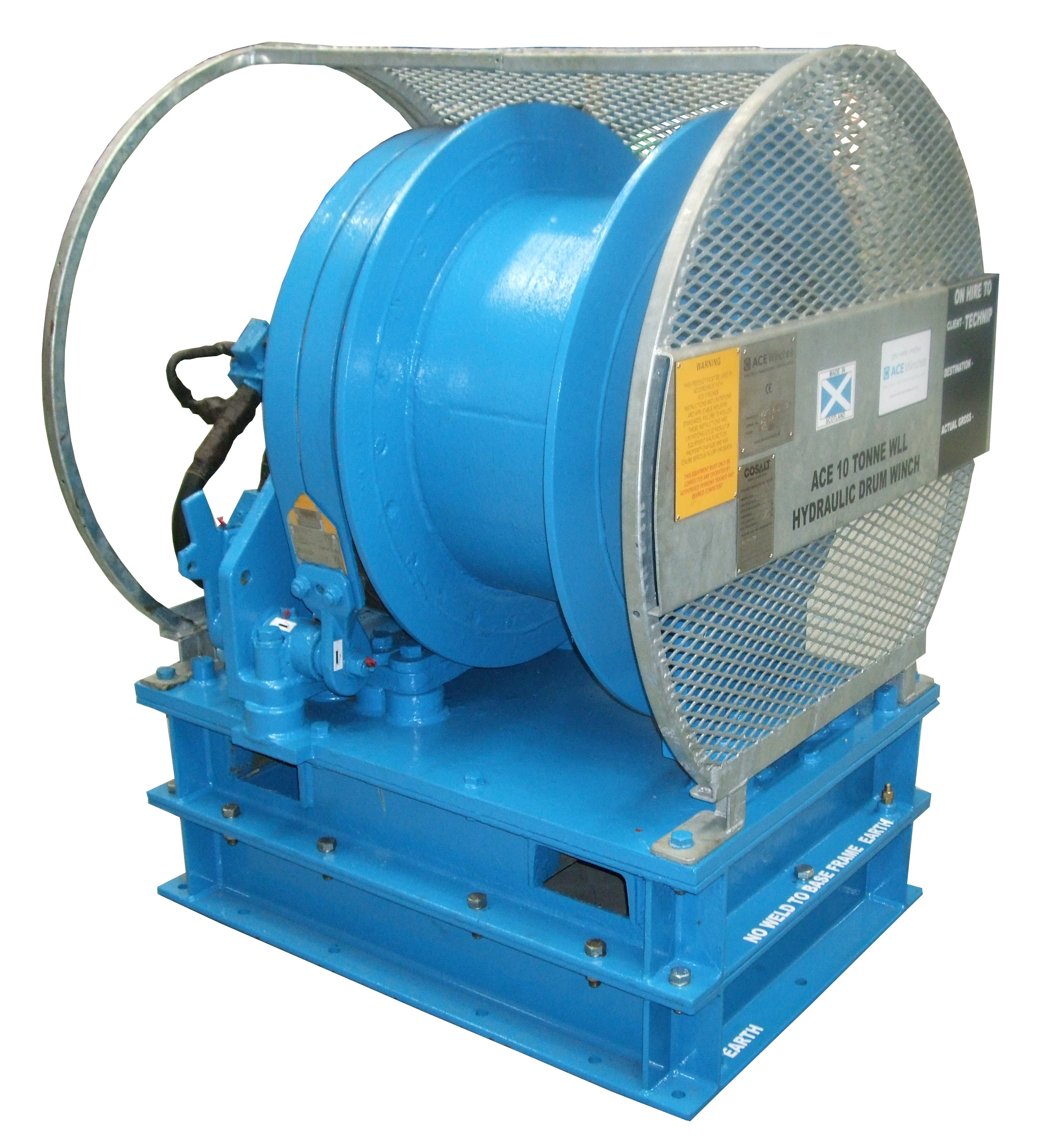 ACE 10 Tonne WLL Hydraulic Drum Winch